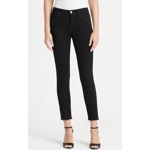 FRAME | $208 Le High Skinny Jean in Film Noir (Black), Size 28